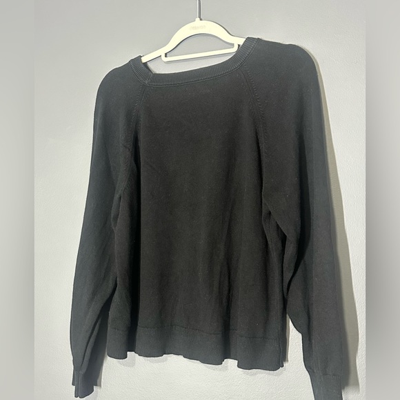 J. Crew cotton cashmere sweater Women’s size medium black - Picture 3 of 8